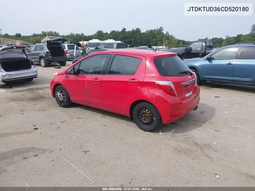 2012 Toyota Yaris Le VIN: JTDKTUD36CD520180 Lot: 45683099