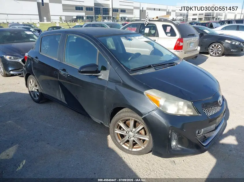 2013 Toyota Yaris Se VIN: JTDKTUD30DD551457 Lot: 45540447