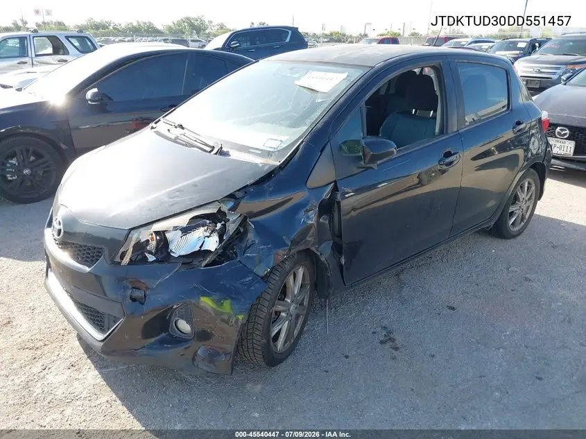 2013 Toyota Yaris Se VIN: JTDKTUD30DD551457 Lot: 45540447