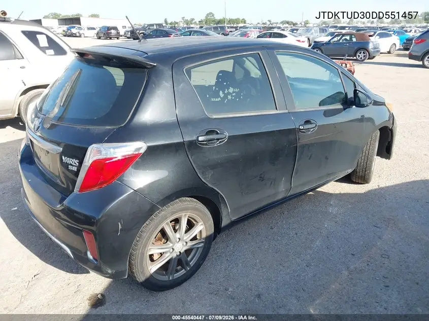 2013 Toyota Yaris Se VIN: JTDKTUD30DD551457 Lot: 45540447