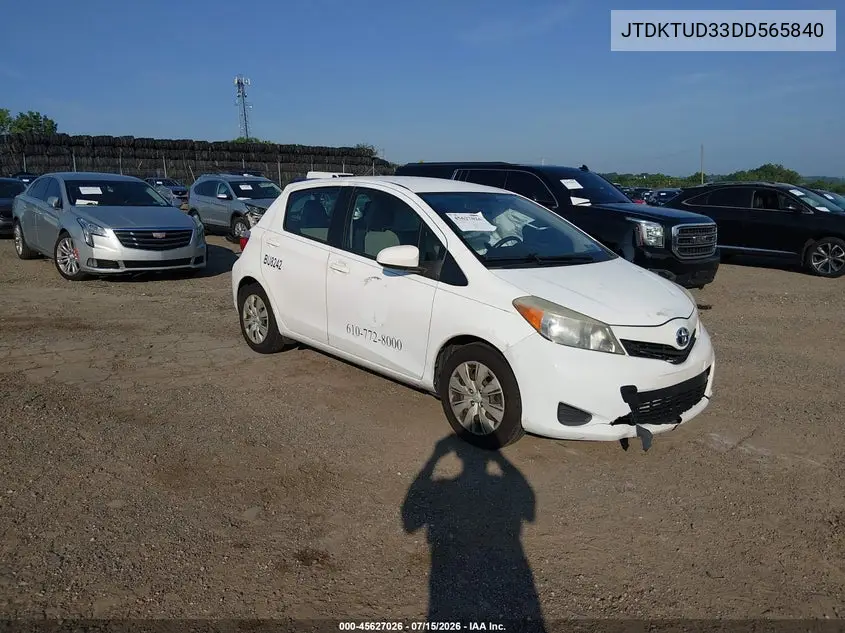 2013 Toyota Yaris Le VIN: JTDKTUD33DD565840 Lot: 45627026
