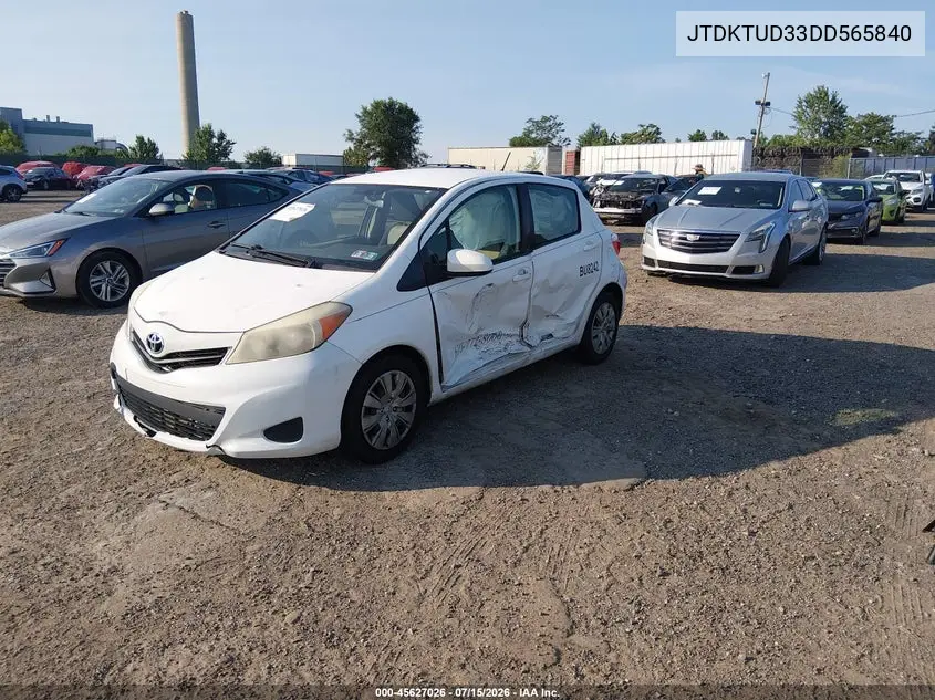 2013 Toyota Yaris Le VIN: JTDKTUD33DD565840 Lot: 45627026