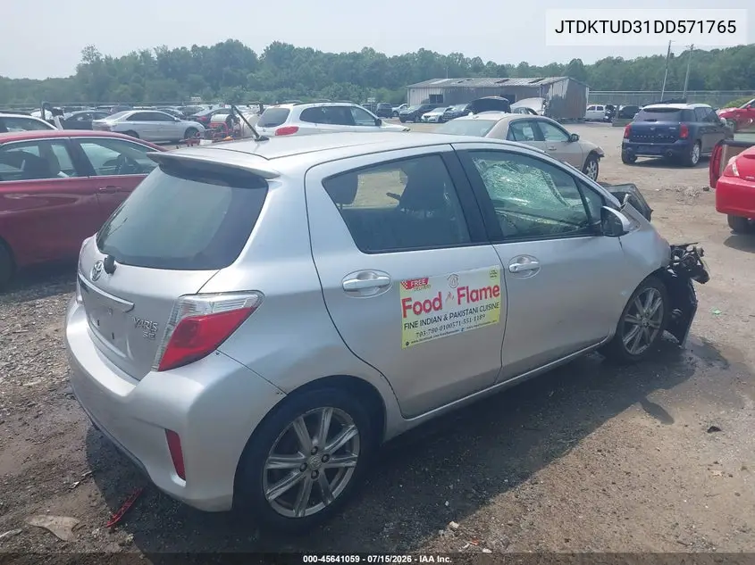 2013 Toyota Yaris Se VIN: JTDKTUD31DD571765 Lot: 45641059