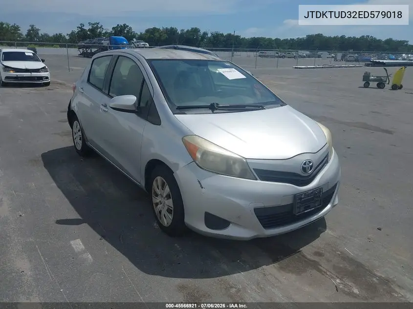 2014 Toyota Yaris Le (Tmc/Cbu Plant) VIN: JTDKTUD32ED579018 Lot: 45566921