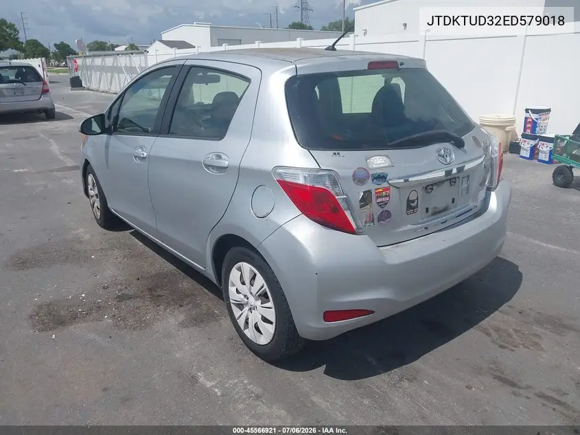 2014 Toyota Yaris Le (Tmc/Cbu Plant) VIN: JTDKTUD32ED579018 Lot: 45566921