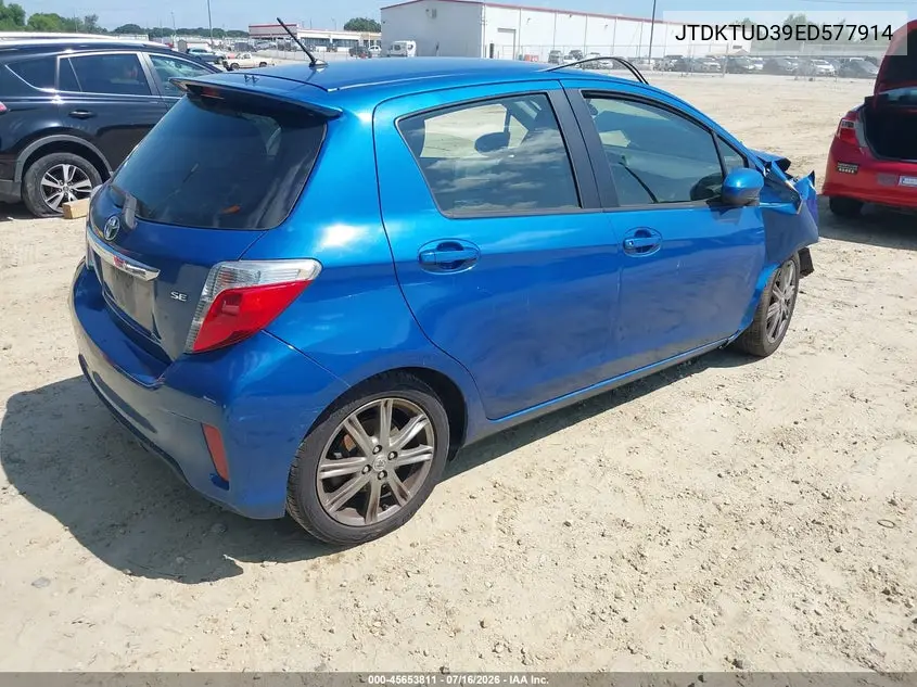 2014 Toyota Yaris Se (Tmc/Cbu Plant) VIN: JTDKTUD39ED577914 Lot: 45653811