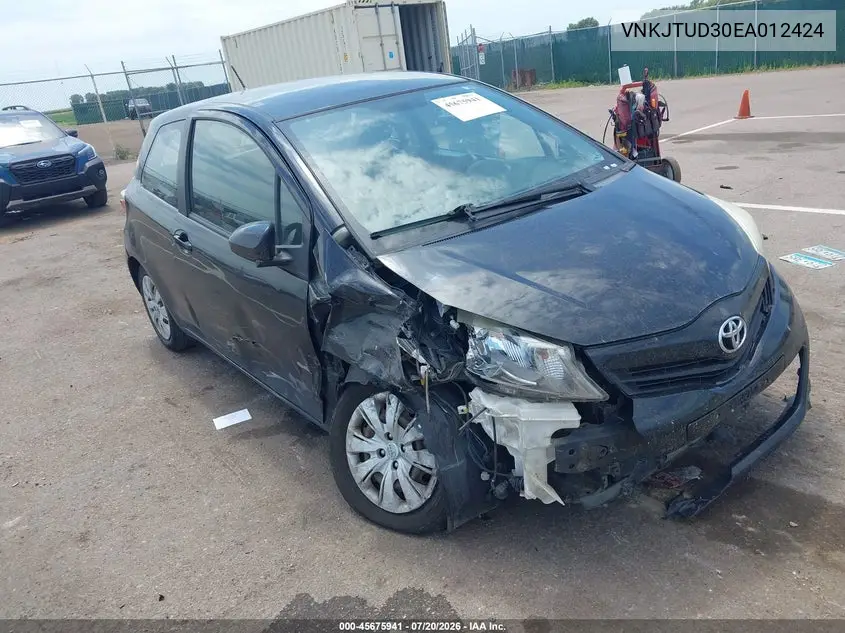 2014 Toyota Yaris L (Tmmf Plant) VIN: VNKJTUD30EA012424 Lot: 45675941