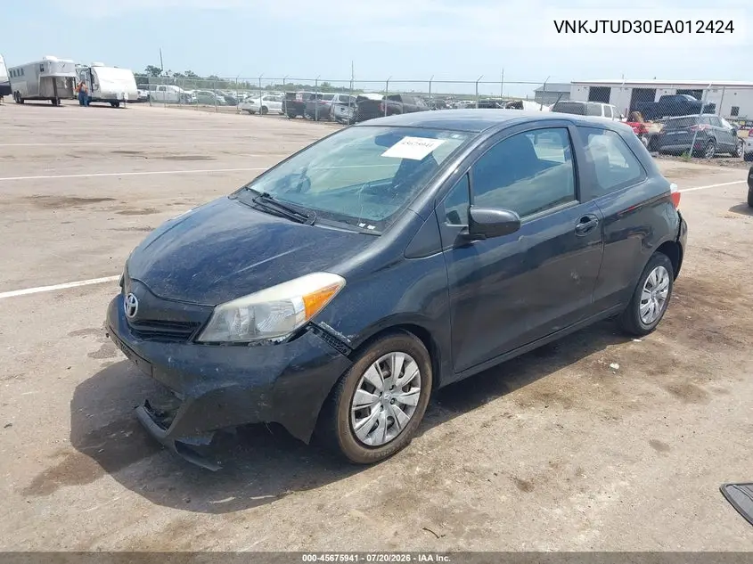 2014 Toyota Yaris L (Tmmf Plant) VIN: VNKJTUD30EA012424 Lot: 45675941