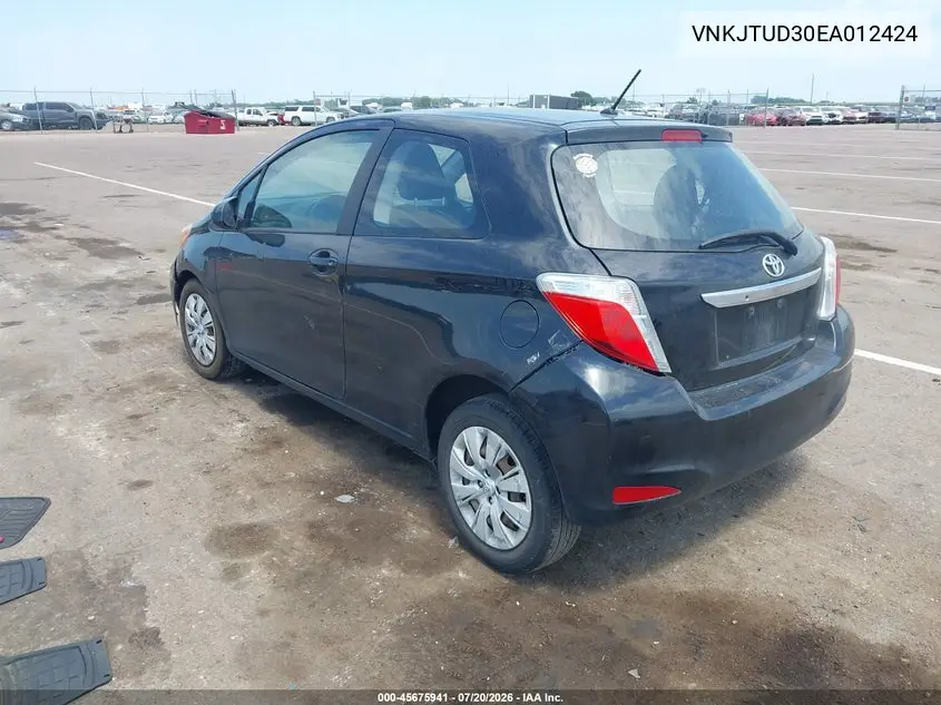 2014 Toyota Yaris L (Tmmf Plant) VIN: VNKJTUD30EA012424 Lot: 45675941