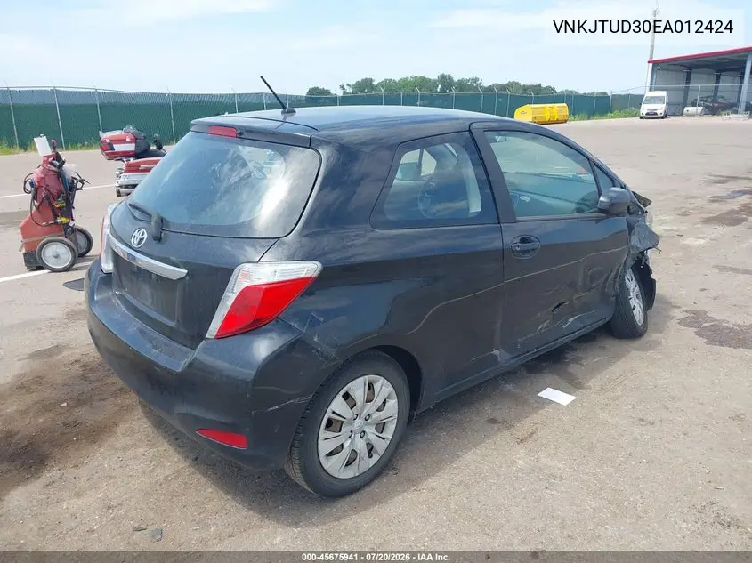 2014 Toyota Yaris L (Tmmf Plant) VIN: VNKJTUD30EA012424 Lot: 45675941