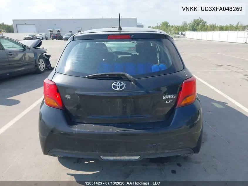 2015 Toyota Yaris VIN: VNKKTUD3XFA048269 Lot: 12651423