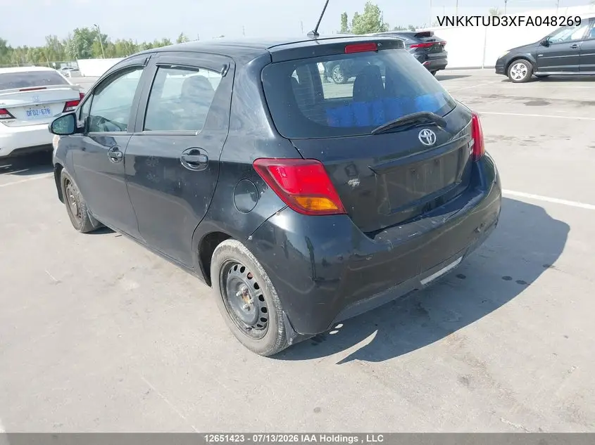 2015 Toyota Yaris VIN: VNKKTUD3XFA048269 Lot: 12651423