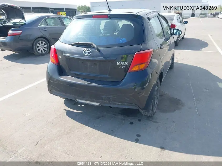2015 Toyota Yaris VIN: VNKKTUD3XFA048269 Lot: 12651423