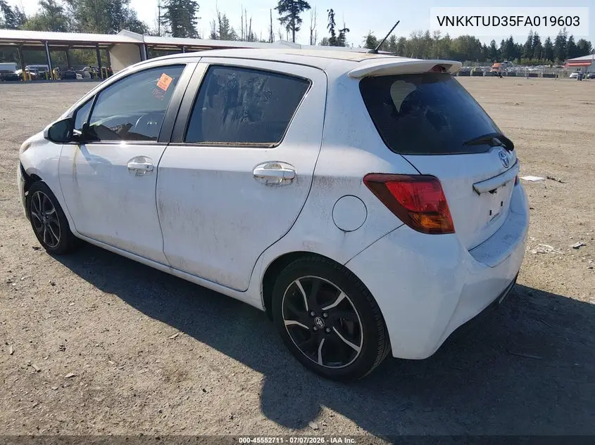 2015 Toyota Yaris Se VIN: VNKKTUD35FA019603 Lot: 45552711