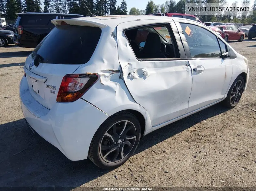 2015 Toyota Yaris Se VIN: VNKKTUD35FA019603 Lot: 45552711