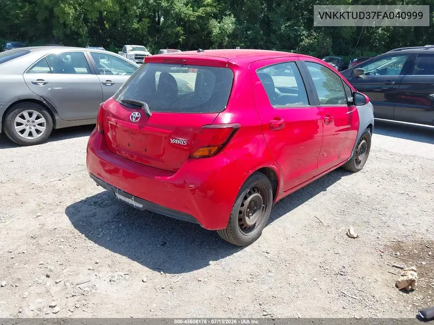 2015 Toyota Yaris L VIN: VNKKTUD37FA040999 Lot: 45606176