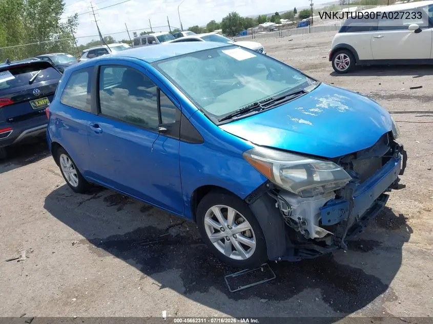 2015 Toyota Yaris Le VIN: VNKJTUD30FA027233 Lot: 45662311