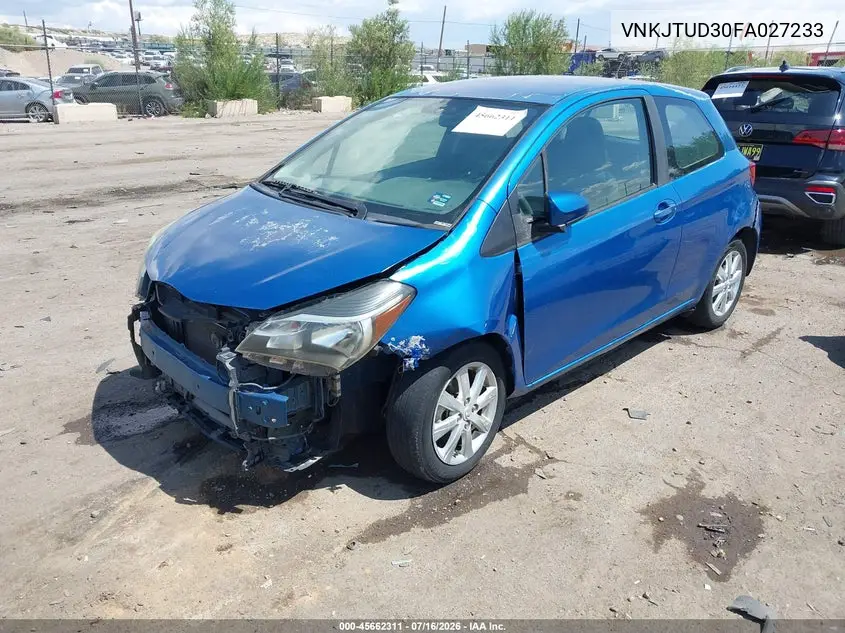 2015 Toyota Yaris Le VIN: VNKJTUD30FA027233 Lot: 45662311