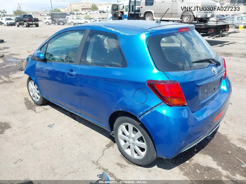 2015 Toyota Yaris Le VIN: VNKJTUD30FA027233 Lot: 45662311