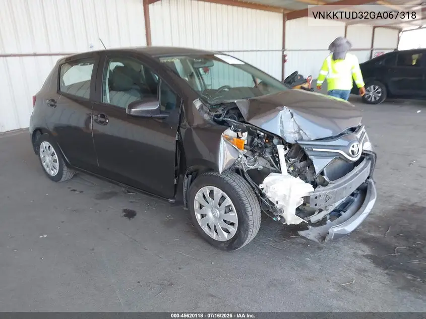 2016 Toyota Yaris L VIN: VNKKTUD32GA067318 Lot: 45620118