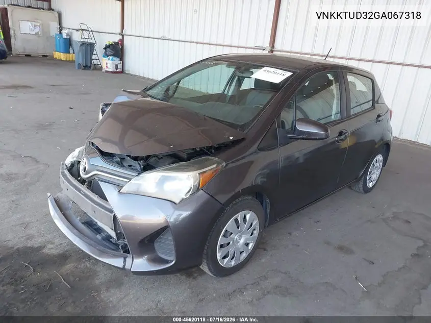 2016 Toyota Yaris L VIN: VNKKTUD32GA067318 Lot: 45620118