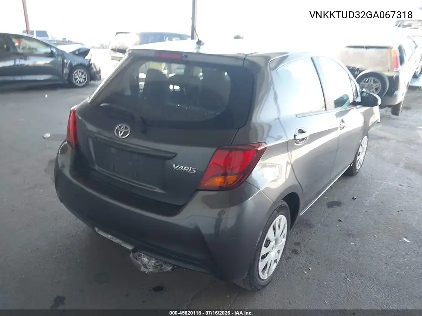 2016 Toyota Yaris L VIN: VNKKTUD32GA067318 Lot: 45620118
