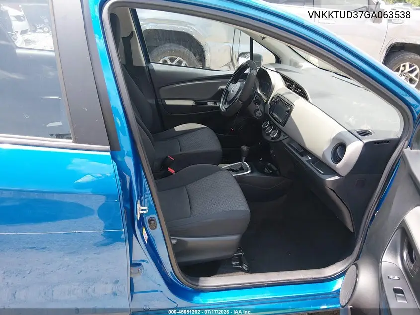2016 Toyota Yaris L VIN: VNKKTUD37GA063538 Lot: 45651202
