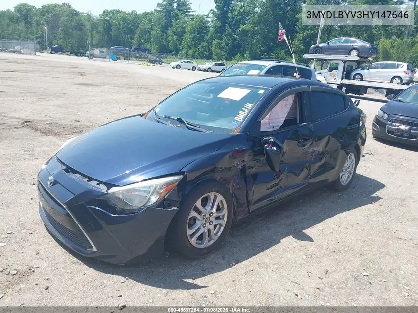 2017 Toyota Yaris Ia VIN: 3MYDLBYV3HY147646 Lot: 45537264