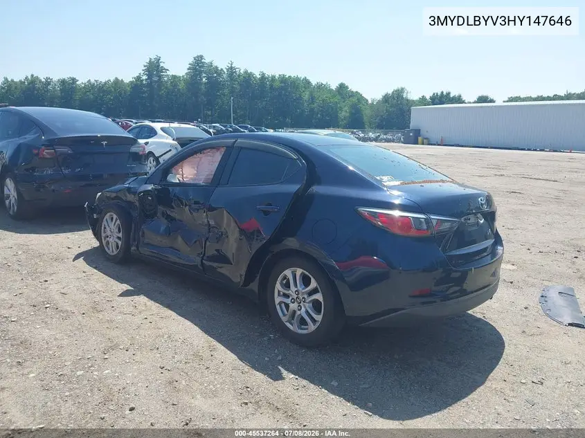 2017 Toyota Yaris Ia VIN: 3MYDLBYV3HY147646 Lot: 45537264