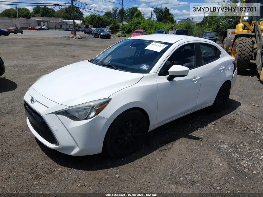2017 Toyota Yaris Ia VIN: 3MYDLBYV9HY187701 Lot: 45565424