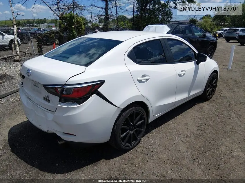 2017 Toyota Yaris Ia VIN: 3MYDLBYV9HY187701 Lot: 45565424