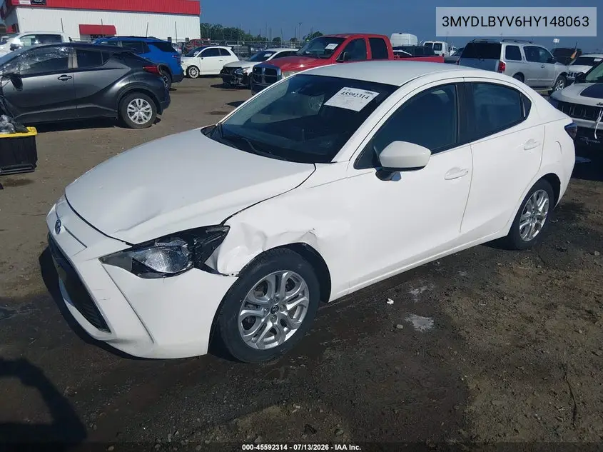 2017 Toyota Yaris Ia VIN: 3MYDLBYV6HY148063 Lot: 45592314