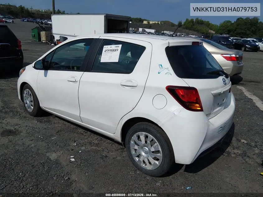 2017 Toyota Yaris L VIN: VNKKTUD31HA079753 Lot: 45598889