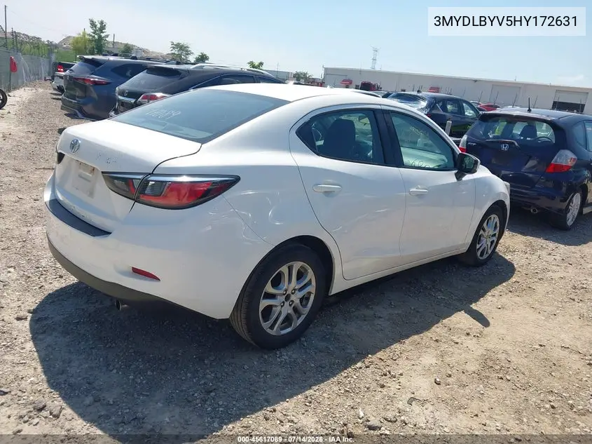 2017 Toyota Yaris Ia VIN: 3MYDLBYV5HY172631 Lot: 45617089