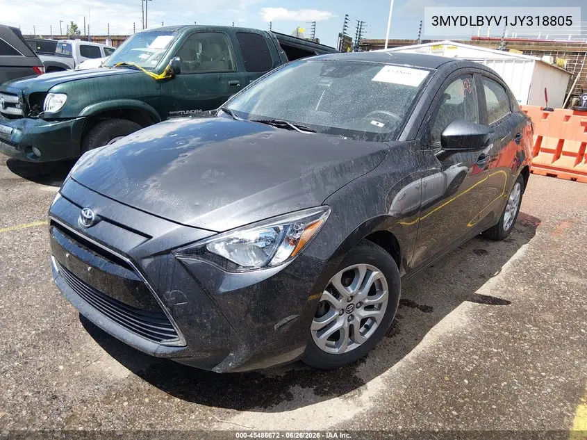 2018 Toyota Yaris Ia VIN: 3MYDLBYV1JY318805 Lot: 45486672