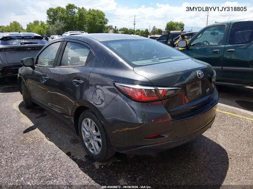 2018 Toyota Yaris Ia VIN: 3MYDLBYV1JY318805 Lot: 45486672