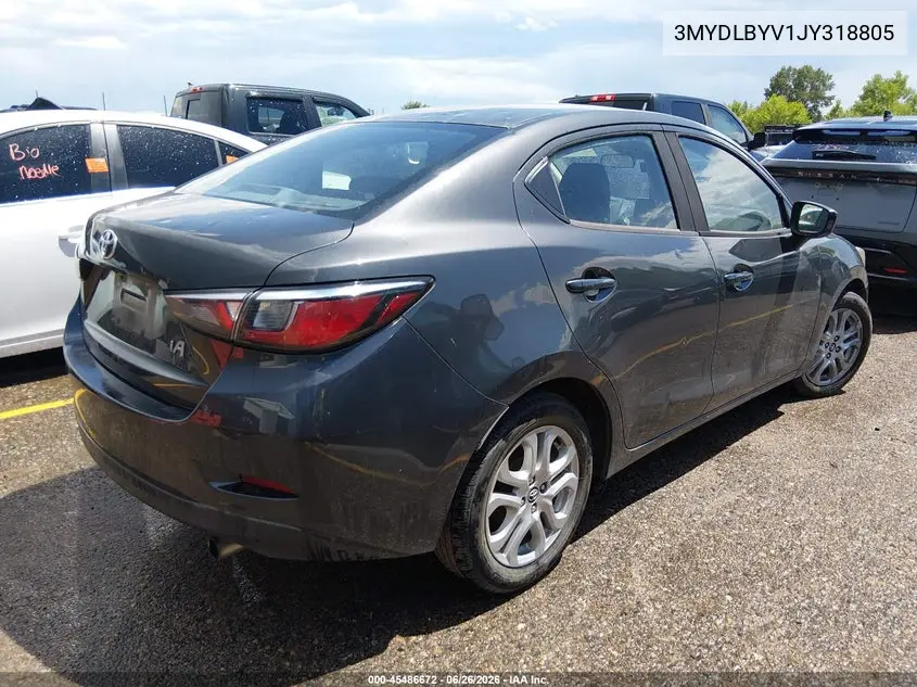 2018 Toyota Yaris Ia VIN: 3MYDLBYV1JY318805 Lot: 45486672