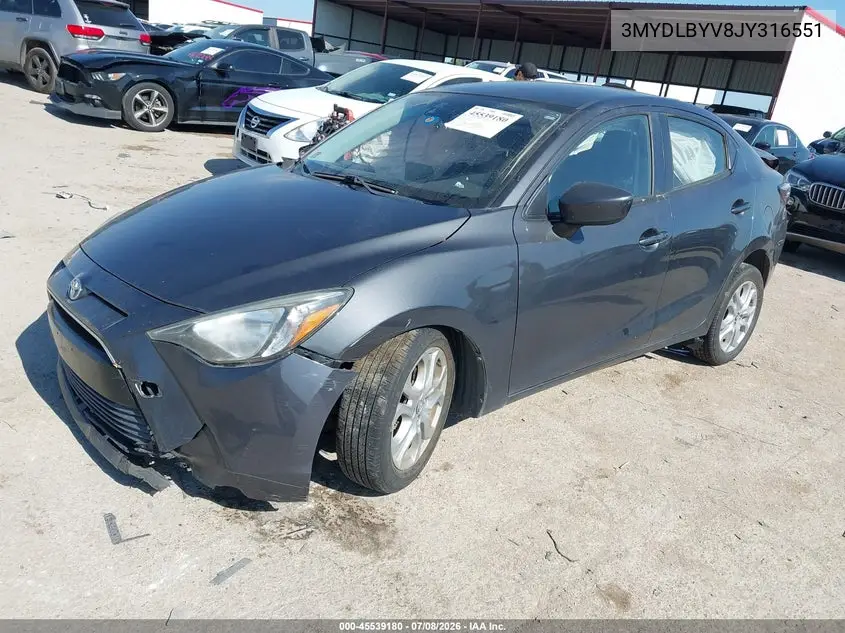 2018 Toyota Yaris Ia VIN: 3MYDLBYV8JY316551 Lot: 45539180
