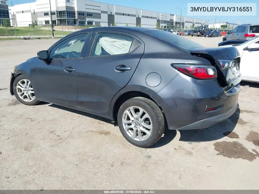 2018 Toyota Yaris Ia VIN: 3MYDLBYV8JY316551 Lot: 45539180