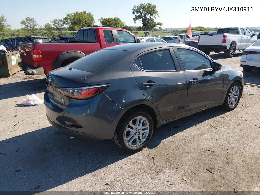 2018 Toyota Yaris Ia VIN: 3MYDLBYV4JY310911 Lot: 45602428