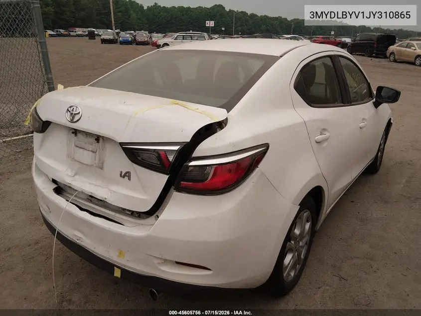 2018 Toyota Yaris Ia VIN: 3MYDLBYV1JY310865 Lot: 45605756
