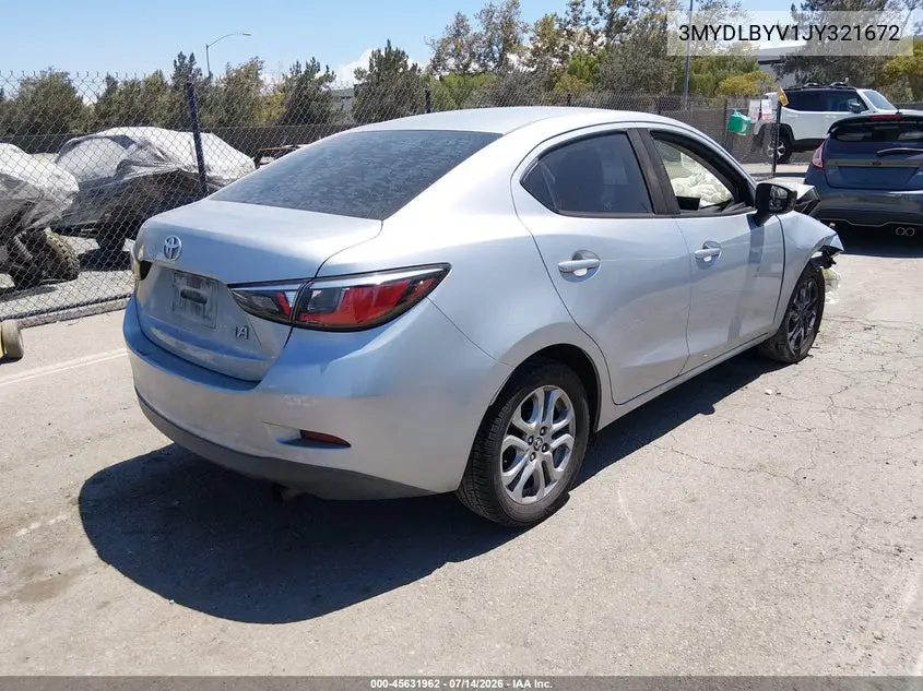 2018 Toyota Yaris Ia VIN: 3MYDLBYV1JY321672 Lot: 45631962