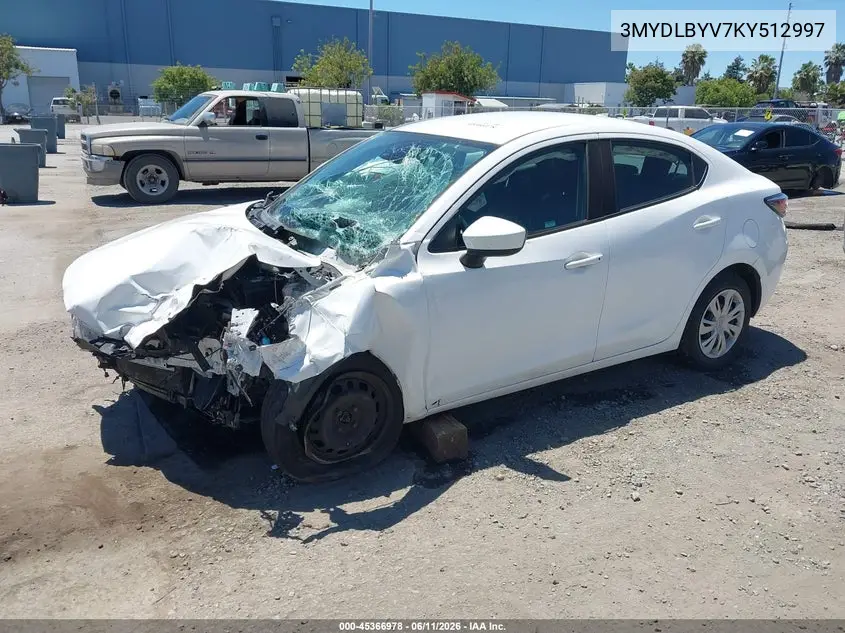 2019 Toyota Yaris L VIN: 3MYDLBYV7KY512997 Lot: 45366978