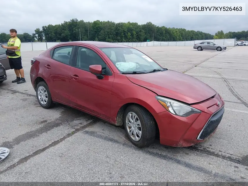 2019 Toyota Yaris L VIN: 3MYDLBYV7KY526463 Lot: 45591172