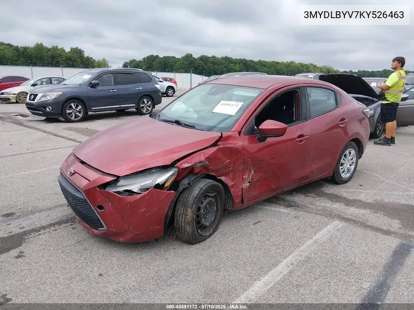 2019 Toyota Yaris L VIN: 3MYDLBYV7KY526463 Lot: 45591172