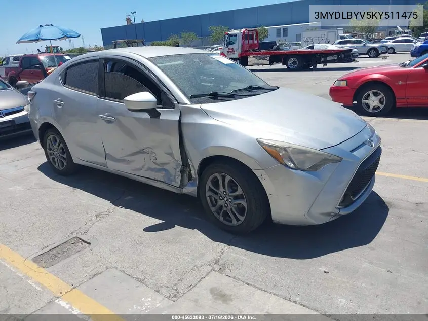 2019 Toyota Yaris Le VIN: 3MYDLBYV5KY511475 Lot: 45633093