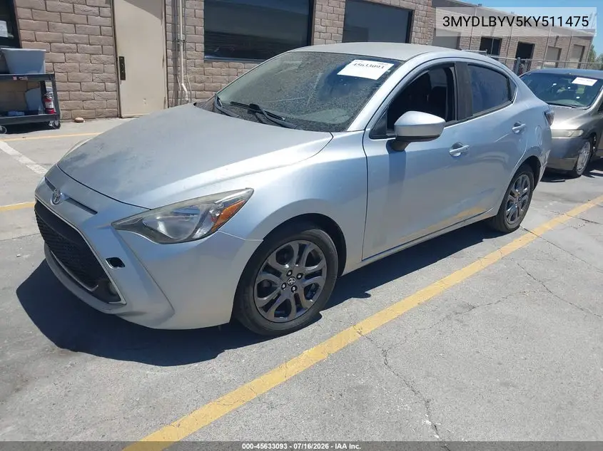 2019 Toyota Yaris Le VIN: 3MYDLBYV5KY511475 Lot: 45633093