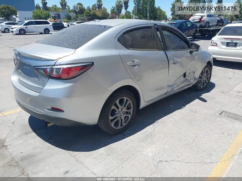 2019 Toyota Yaris Le VIN: 3MYDLBYV5KY511475 Lot: 45633093