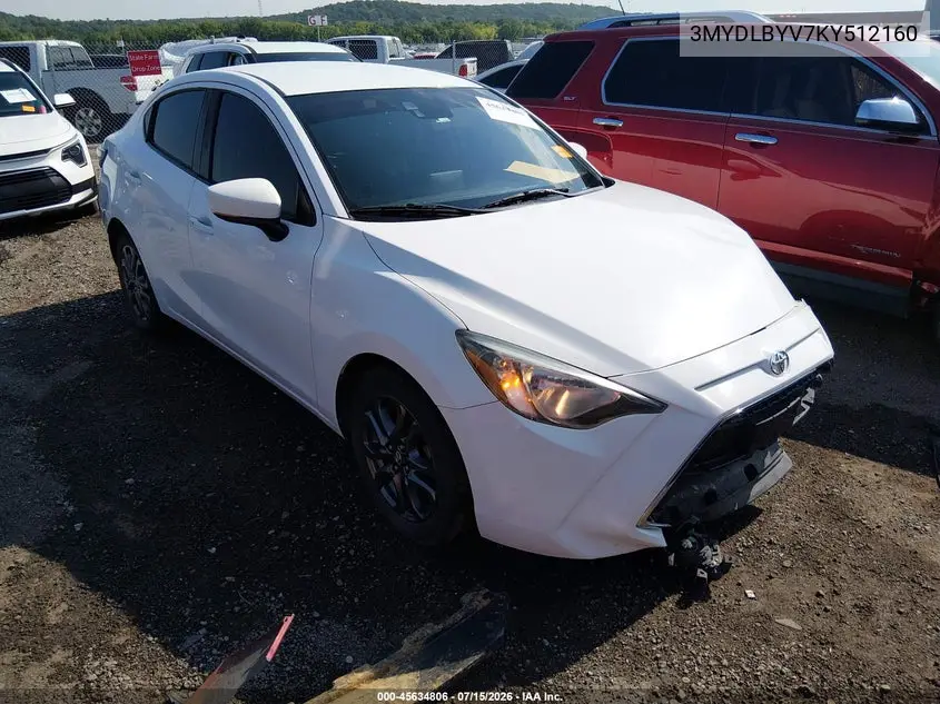 2019 Toyota Yaris Le VIN: 3MYDLBYV7KY512160 Lot: 45634806