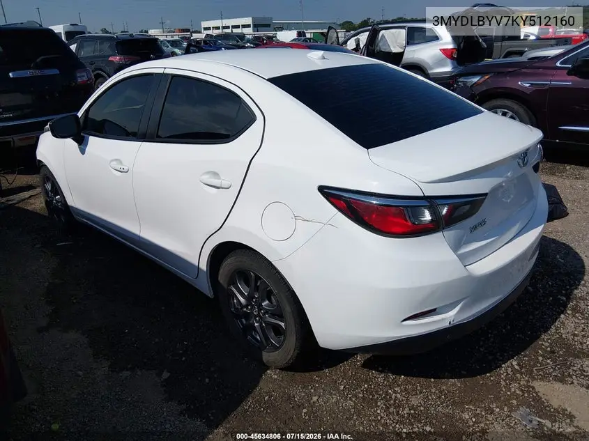 2019 Toyota Yaris Le VIN: 3MYDLBYV7KY512160 Lot: 45634806